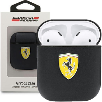 Ferrari FESA2LEBK AirPods cover czarny/black On Track Leather