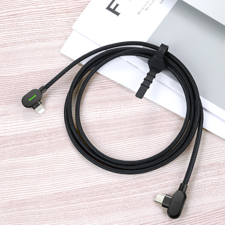 MCDODO KABEL KĄTOWY 90° USB-C LIGHTNING DWUSTRONNY DO IPHONE 13 14 LED 1M