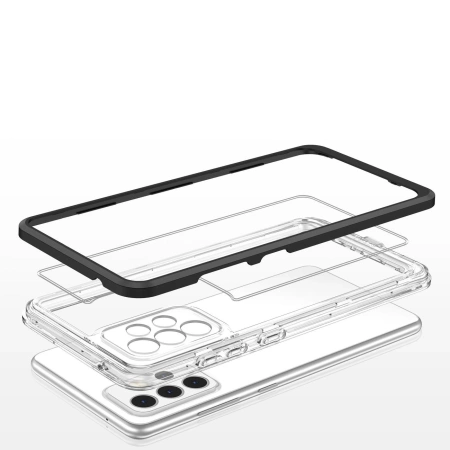 HURTEL ETUI POKROWIEC CLEAR 3IN1 DO SAMSUNG GALAXY A73 ŻELOWY Z RAMKĄ