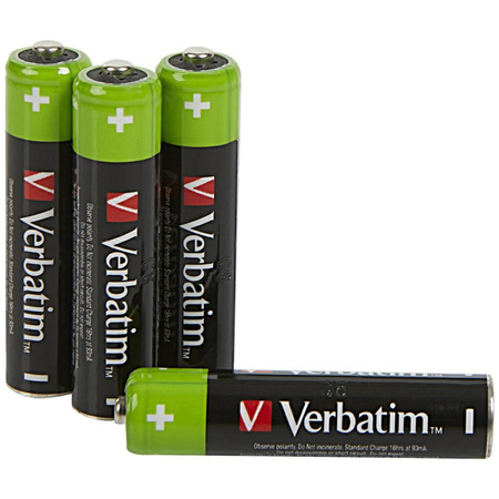 Verbatim Akumulator NiMH AAA 950mAh Premium HR03 4szt czarny/black 49514