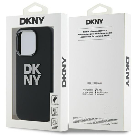 DKNY ETUI HARDCASE LIQUID SILICONE DO IPHONE 16 PRO 6.3 Z METALOWYM LOGO