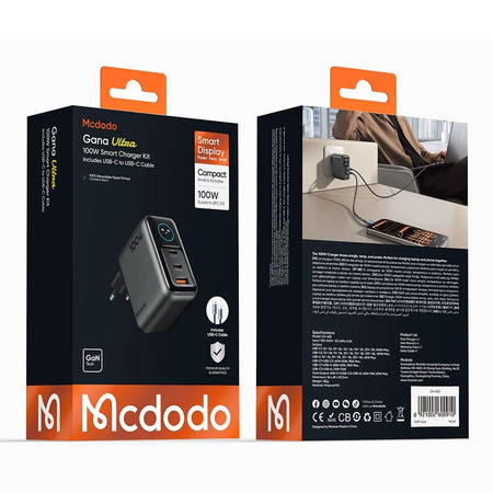 MCDODO SZYBKA ŁADOWARKA SIECIOWA ZASILACZ KOSTKA 3X USB-C USB-A GAN 100W