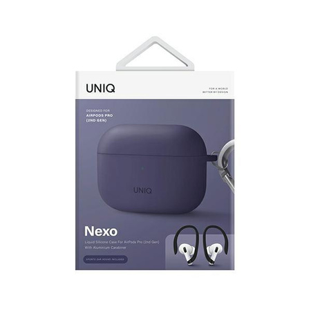 UNIQ etui Nexo AirPods Pro 2 gen + Ear Hooks Silicone purpurowy/fig purple