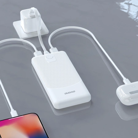 Powerbank Dudao K10 10000mAh  2.4A 2 x USB-A - biały