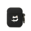 Etui Karl Lagerfeld KLA2RUNCHK na AirPods 1/2 - czarne Silicone Choupette Head 3D