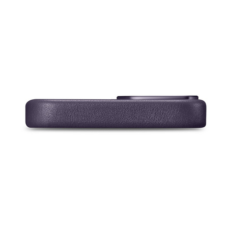 iCarer Case Leather pokrowiec etui z naturalnej skóry do iPhone 14 Plus ciemnofioletowy (kompatybilne z MagSafe)