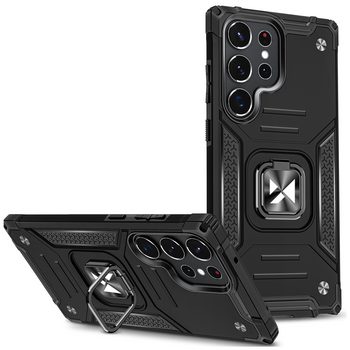 Wozinsky Ring Armor etui Samsung Galaxy S23 Ultra pancerny pokrowiec uchwyt magnetyczny ring czarne