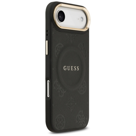 Etui Guess Peony Hot Stamp MagSafe do iPhone Air czarny