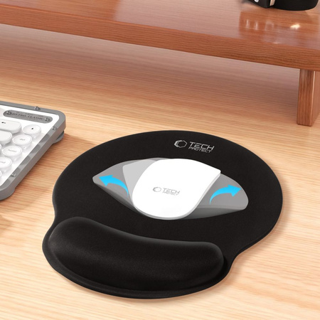 TECH-PROTECT A200 MOUSE PAD WITH GEL WRIST REST 25 x 22.5CM BLACK