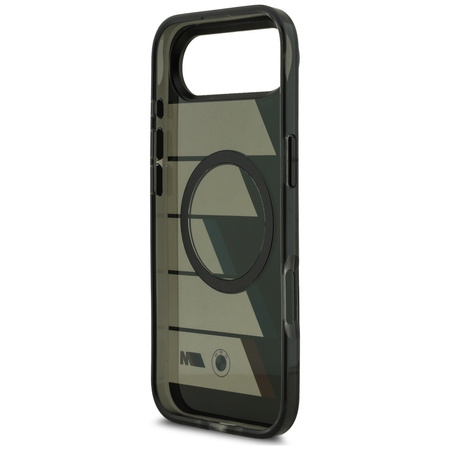 Etui BMW M IML Metal Buttons Tricolor Lines MagSafe do iPhone Air czarny