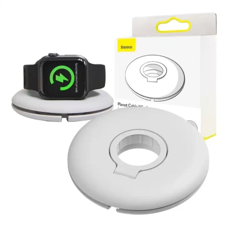 BASEUS UCHWYT ORGANIZER NA ŁADOWARKĘ DO APPLE WATCH SERII UNIWERSALNY BIAŁY