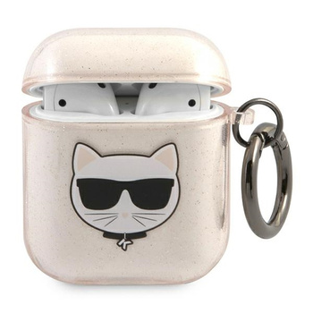 KARL LAGERFELD KABURA AIRPODS DO APPLE AIRPODS 1 2 WYSOKA OCHRONA GLITTER