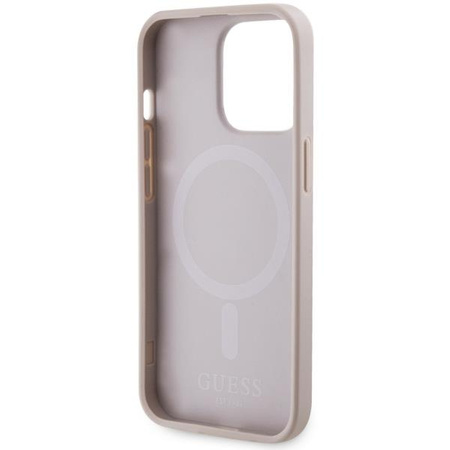 Etui Guess GUHMP13LP4RPSP na iPhone 13 Pro / 13 - różowe 4G Printed Stripes MagSafe