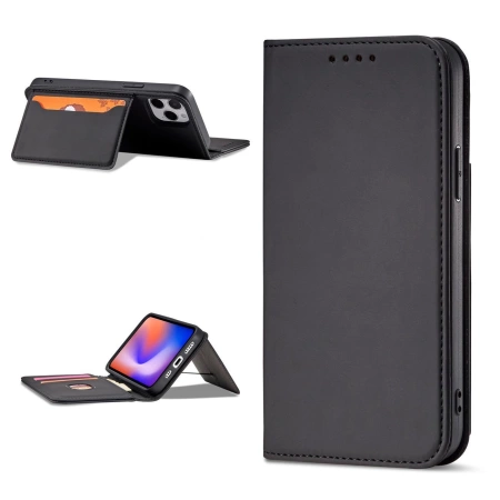 HURTEL MAGNET CARD CASE DO IPHONE 12 PRO ETUI PORTFEL NA KARTY Z PODSTAWKĄ