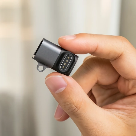 WOZINSKY PRZEJŚCIÓWKA USB-C DO SMARTWATCH GARMIN SZARY, WYSOKA