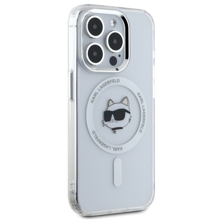 KARL LAGERFELD CASE DO IPHONE 15 PRO 6.1 DO MAGSAFE Z METALOWYM CHOUPETTE