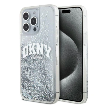 DKNY POKROWIEC HARDCASE LIQUID GLITTER DO IPHONE 15 PRO MAX Z LOGO WIELKIM