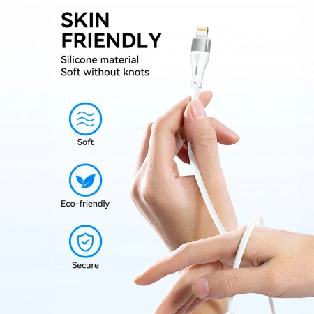 WOZINSKY KABEL DO LIGHTNING USB-C PD 27W DO IPHONE 12 13 14 1M BIAŁY