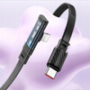 MCDODO KABEL KĄTOWY USB-C LIGHTNING PŁASKI 36W DO IPHONE 12 13 14 CZARNY 1M