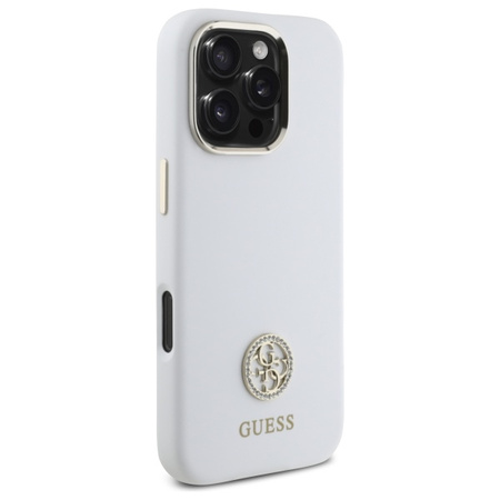 GUESS CASE HARD DO IPHONE 16 PRO 6.3 SILICONE LOGO STRASS 4G LUKSUSOWE