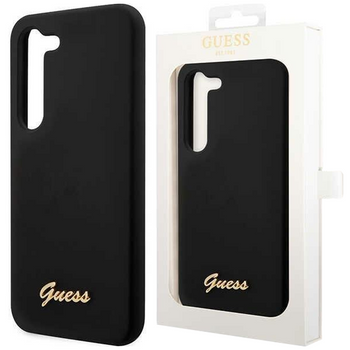 Etui Guess GUHCS23SSLSMK S23 S911 - czarne Silicone Vintage Gold Logo