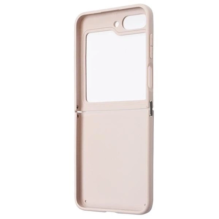 Guess GUHCZF5P4TDPP F731 Z Flip5 różowy/pink hardcase Leather 4G Triangle Strass