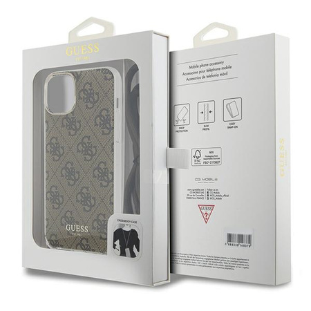 GUESS ETUI HARD CASE DO IPHONE 15 14 13 6.1 CROSSBODY CORD Z PRINTEM 4G