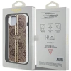 Etui Guess IML 4G Gold Stripe na iPhone 15 Plus / 14 Plus - brązowe