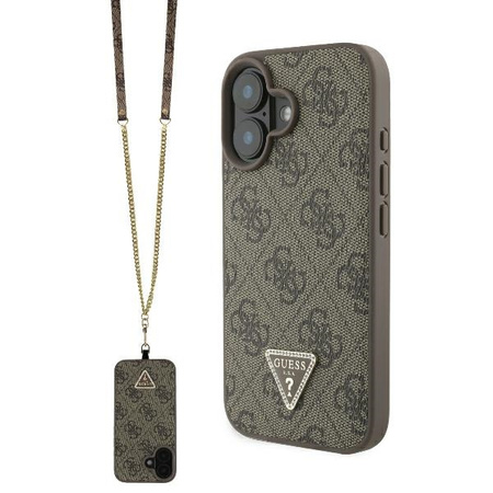 Guess GUHCP16SP4TDSCPW iPhone 166.1 brązowy/brown hardcase Leather Metal Logo Strass Crossbody