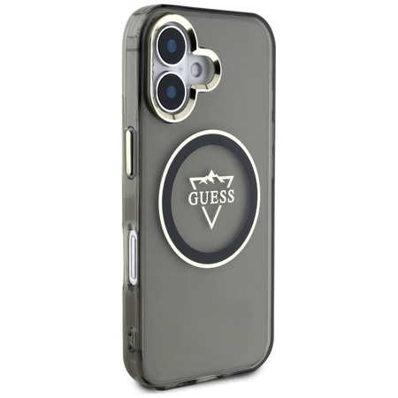 GUESS POKROWIEC TPU DO IPHONE 16 ETUI MAGNETYCZNE Z LOGO METAL MOUNTAIN
