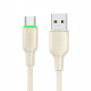 MCDODO KABEL USB-C SZYBKIE ŁADOWANIE DO SAMSUNG XIAOMI TYP C 6A 100W 1M LED BEŻOWY