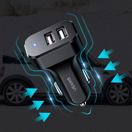 USAMS ŁADOWARKA SAMOCHODOWA 2XUSB C13 2,1A DO TELEFONÓW 3W1 USB-C DO
