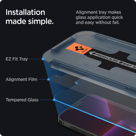 SPIGEN SZKŁO HARTOWANE GLAS.TR EZ FIT DO IPHONE 13 PRO MAX 14 PLUS OCHRONA