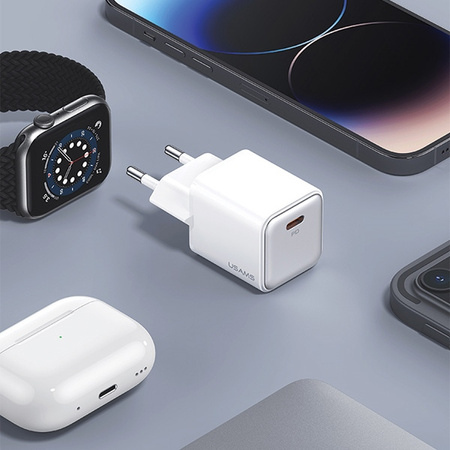 USAMS ŁADOWARKA PD20W DO IPHONE 11 12 13 14 15 Z KABLEM USB-C DO LIGHTNING