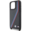 Etui BMW M Edition Carbon Tricolor Lines & Strap na iPhone 15 Pro - czarne