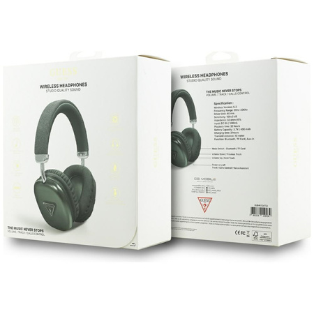 Słuchawki nauszne Guess Bluetooth 5.3 4G Triangle Logo khaki