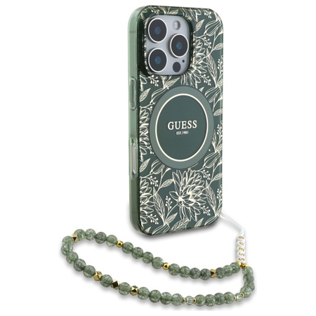 GUESS ETUI IML FLOWERS ALLOVER DO IPHONE 16 PRO MAX Z PEARL STRAP