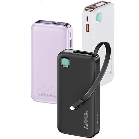 USAMS POWERBANK 10000 MAH ZWIJANY KABEL DO LIGHTNING PD 20W DO TELEFONÓW