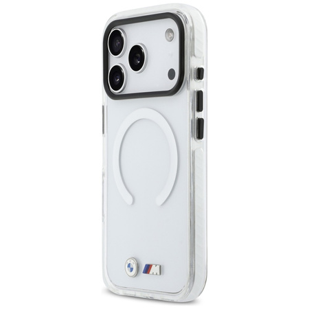 Etui BMW M IML Shockproof Metal Logos    MagSafe do iPhone 17 Pro Max przezroczysty