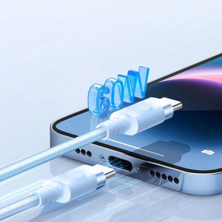 ORICO KABEL USB-C DO USB-C 1M 60W DO LAPTOPÓW TELEFONÓW 3A SZYBKA ŁADOWANIE