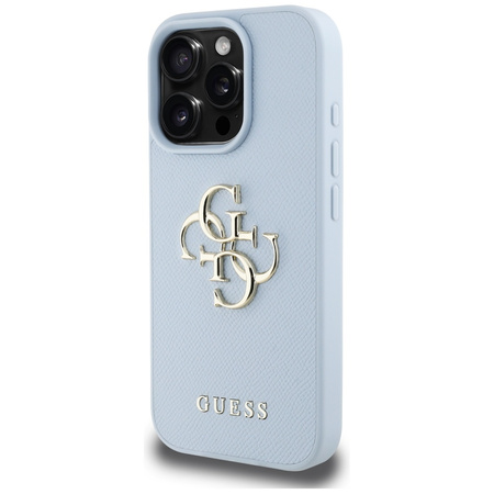 GUESS ETUI TPU DO IPHONE 16 PRO LOGO 4G CLASSIC SMALL Z WZOREM GRANULOWANYM