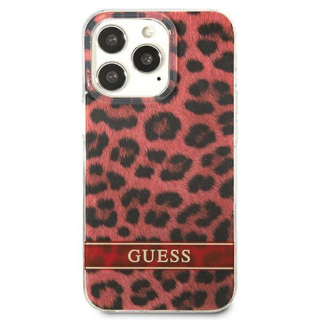 Guess GUHCP13LHSLEOR iPhone 13 Pro / 13 6,1" czerwony/red hardcase Leopard