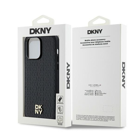 DKNY ETUI HARDCASE DO IPHONE 14 PRO MAX DO MAGSAFE SKÓRZANE LOGO MONOGRAM