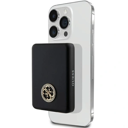 GUESS POWERBANK DO MAGSAFE IPHONE 12 13 14 15 Z LOGO METALOWYM 4G STRASSED