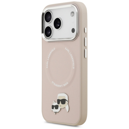 Etui Karl Lagerfeld Karl & Choupette Pins MagSafe do iPhone 17 Pro różowy