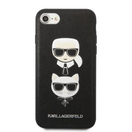 Karl Lagerfeld KLHCI8SAKICKCBK iPhone 7/8 / SE 2020 / SE 2022 czarny/black hardcase Saffiano Karl&Choupette Head