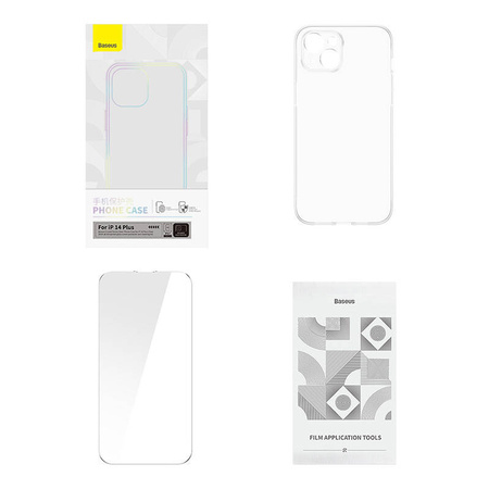 BASEUS ETUI CRYSTAL SERIES DO IPHONE 14 PLUS + SZKŁO HARTOWANE PEŁNY ZESTAW
