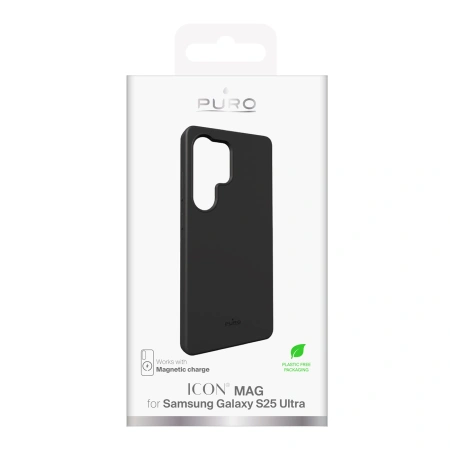 Etui silikonowe Puro Icon Mag z MagSafe do Samsung Galaxy S25 Ultra - czarne