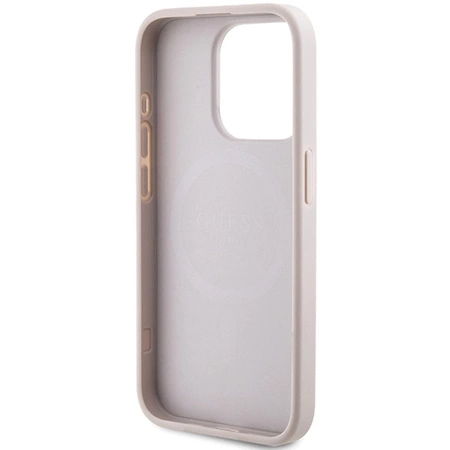 Etui Guess 4G Collection Leather Metal Logo MagSafe na iPhone 14 Pro Max - różowe