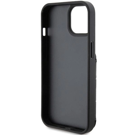 Etui Karl Lagerfeld Saffiano Cardslots and Stand Monogram Ikonik Patch do iPhone 15 - czarne